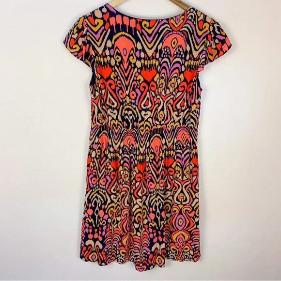 Boden Grace Flutter Sleeve Dress Multicolor Ikat - Picture 3 of 9